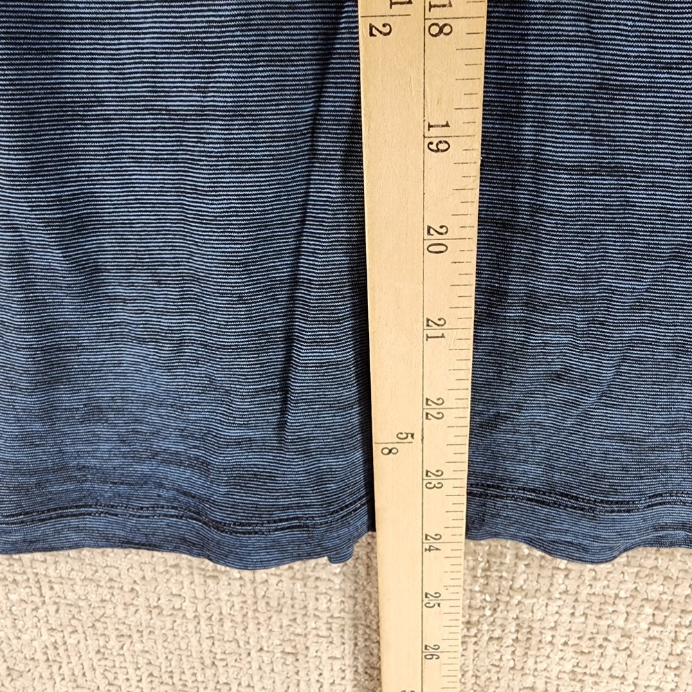 Bombas Merino Wool Tencel Long Sleeve Top Womens S Blue Stripe Base Layer *Flaws - Picture 6 of 12